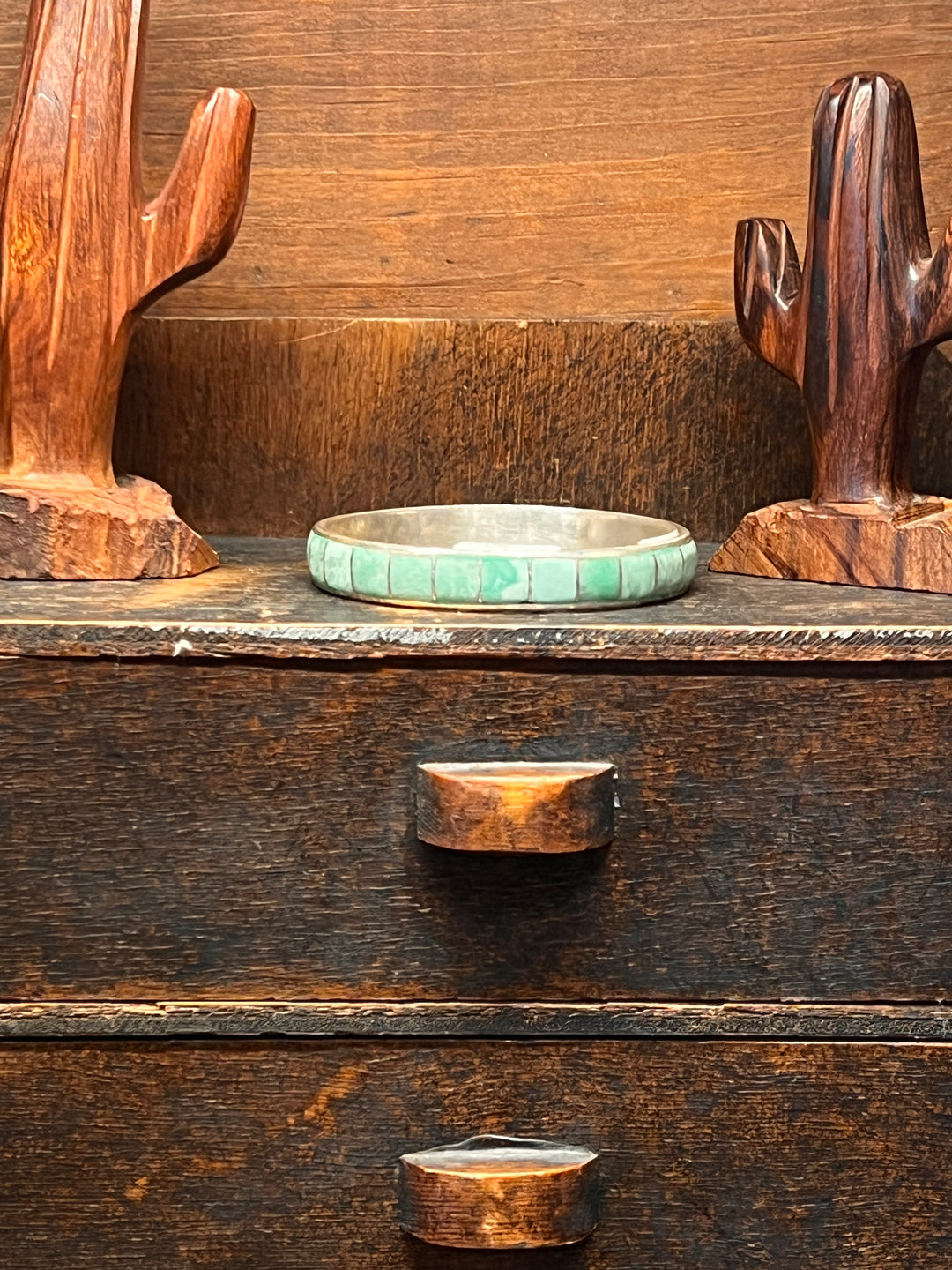 Mountain Turquoise Inlay Square (Small) Bangle