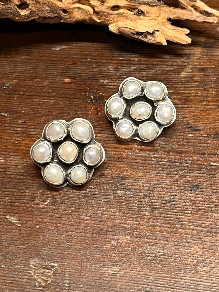 Pearl Cluster Earrings