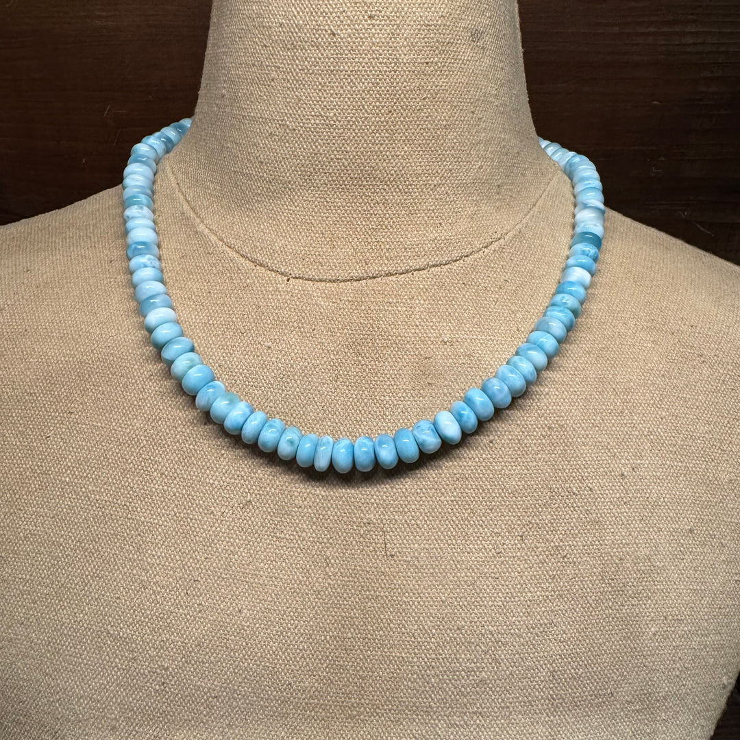 Larimar Beaded Necklace 16"