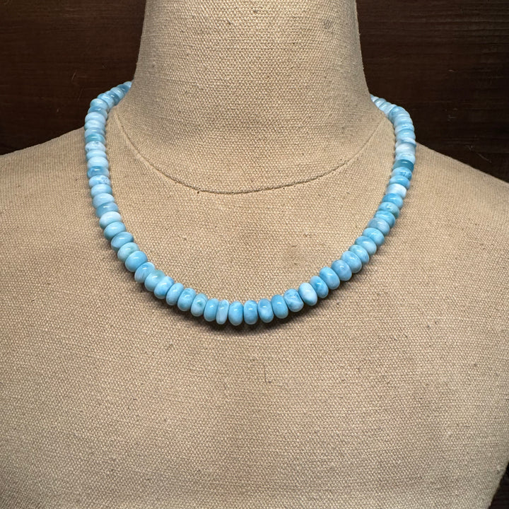 Larimar Beaded Necklace 16"