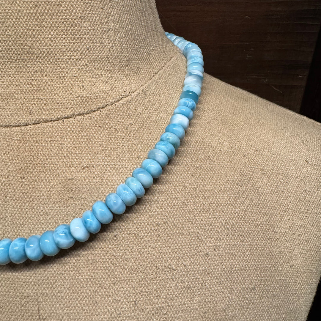 Larimar Beaded Necklace 16"