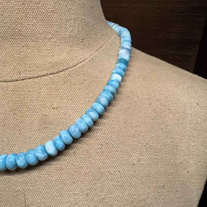 Larimar Beaded Necklace 16"