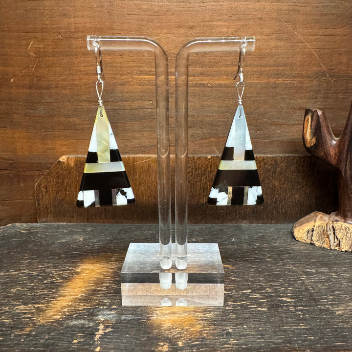 White Buffalo Triangle Inlay Earrings