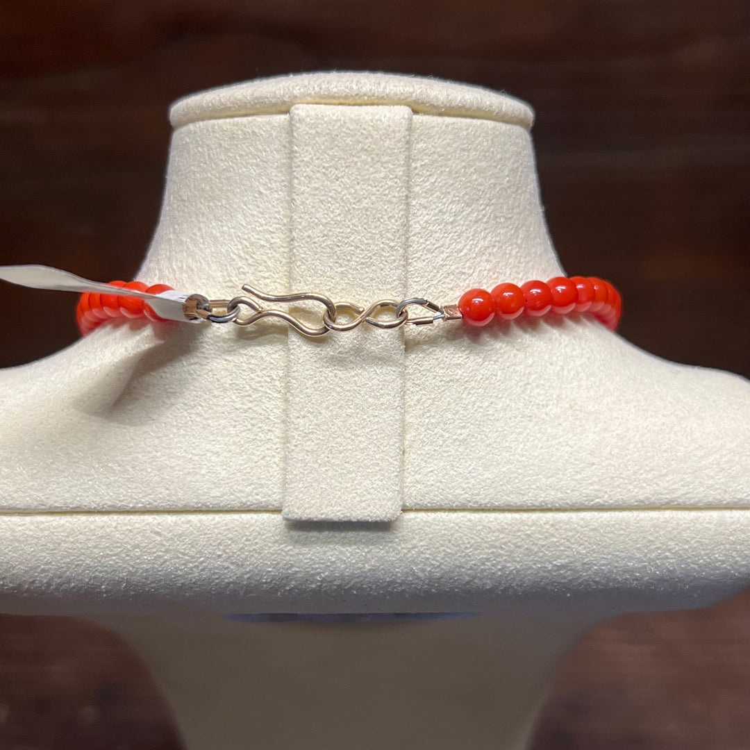 High Grade Mediterranean Coral 14K Gold Bead Necklace