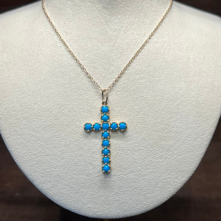 14K Gold Sleeping Beauty Cross Pendant