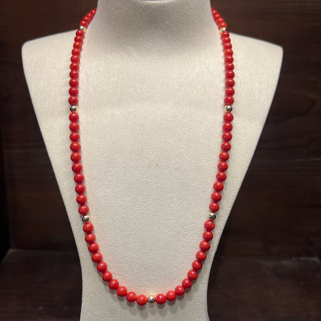Mediterranean Coral 14K Yellow Gold Necklace