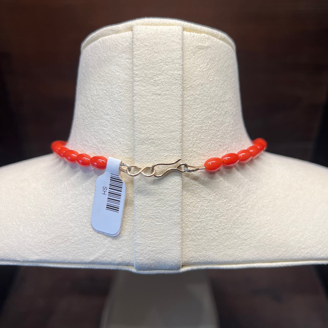 Mediterranean Coral 14K Yellow Gold Bead Necklace