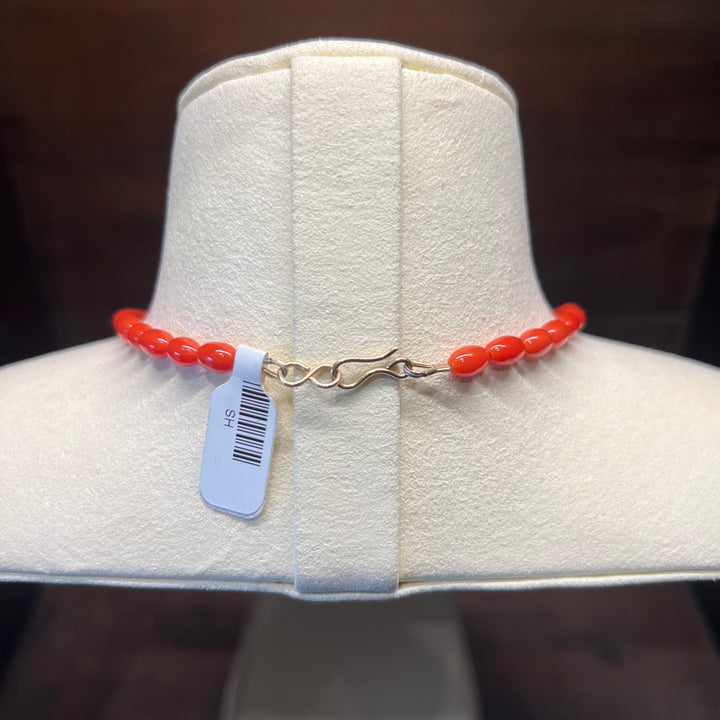 Mediterranean Coral 14K Yellow Gold Bead Necklace