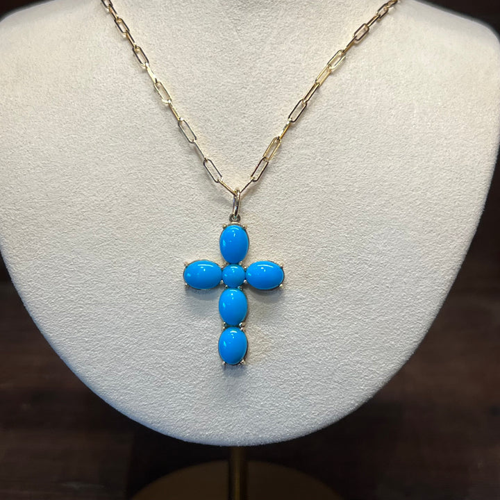 14K Gold Sleeping Beauty Cross Pendant