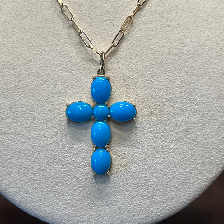 14K Gold Sleeping Beauty Cross Pendant