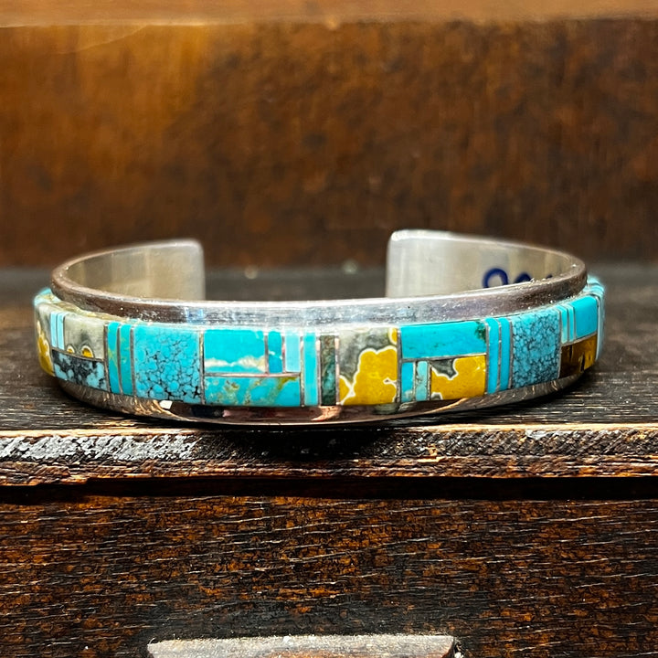 Inlay Tigers Eye & Turquoise Cuff