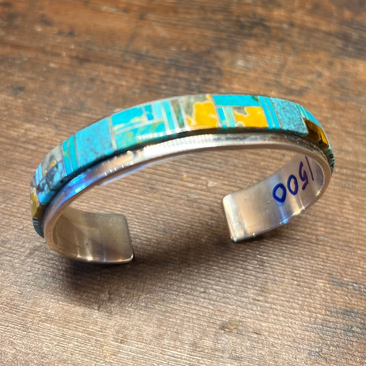 Inlay Tigers Eye & Turquoise Cuff