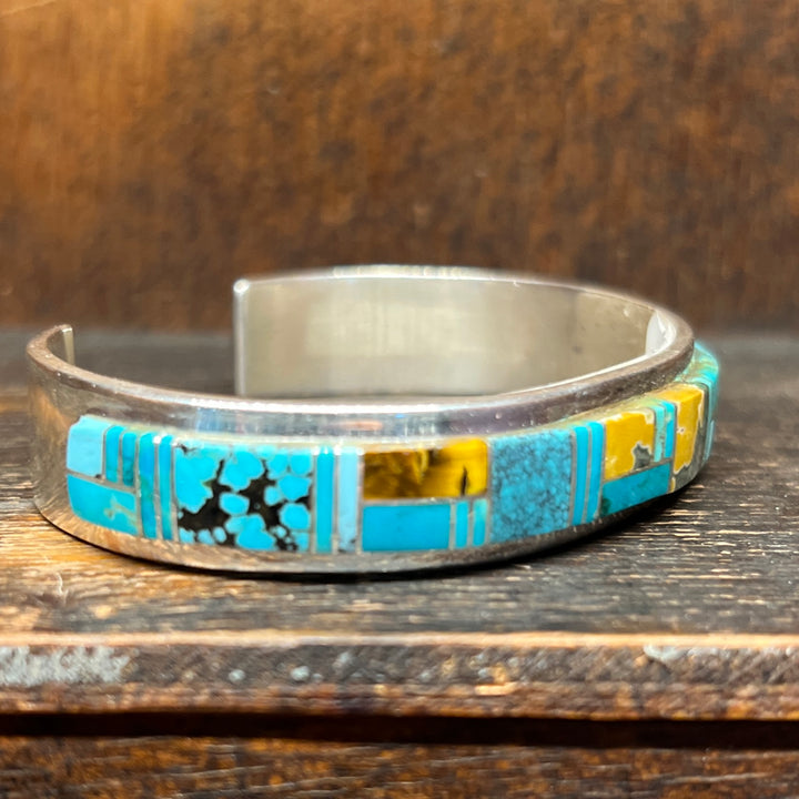 Inlay Tigers Eye & Turquoise Cuff