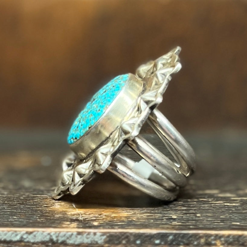 Spiderweb Turquoise Star Ring