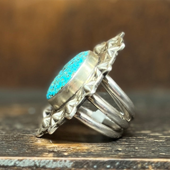 Spiderweb Turquoise Star Ring