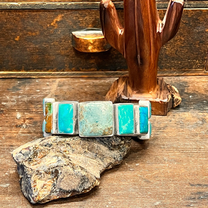 Multi Mine Turquoise Square Cuff