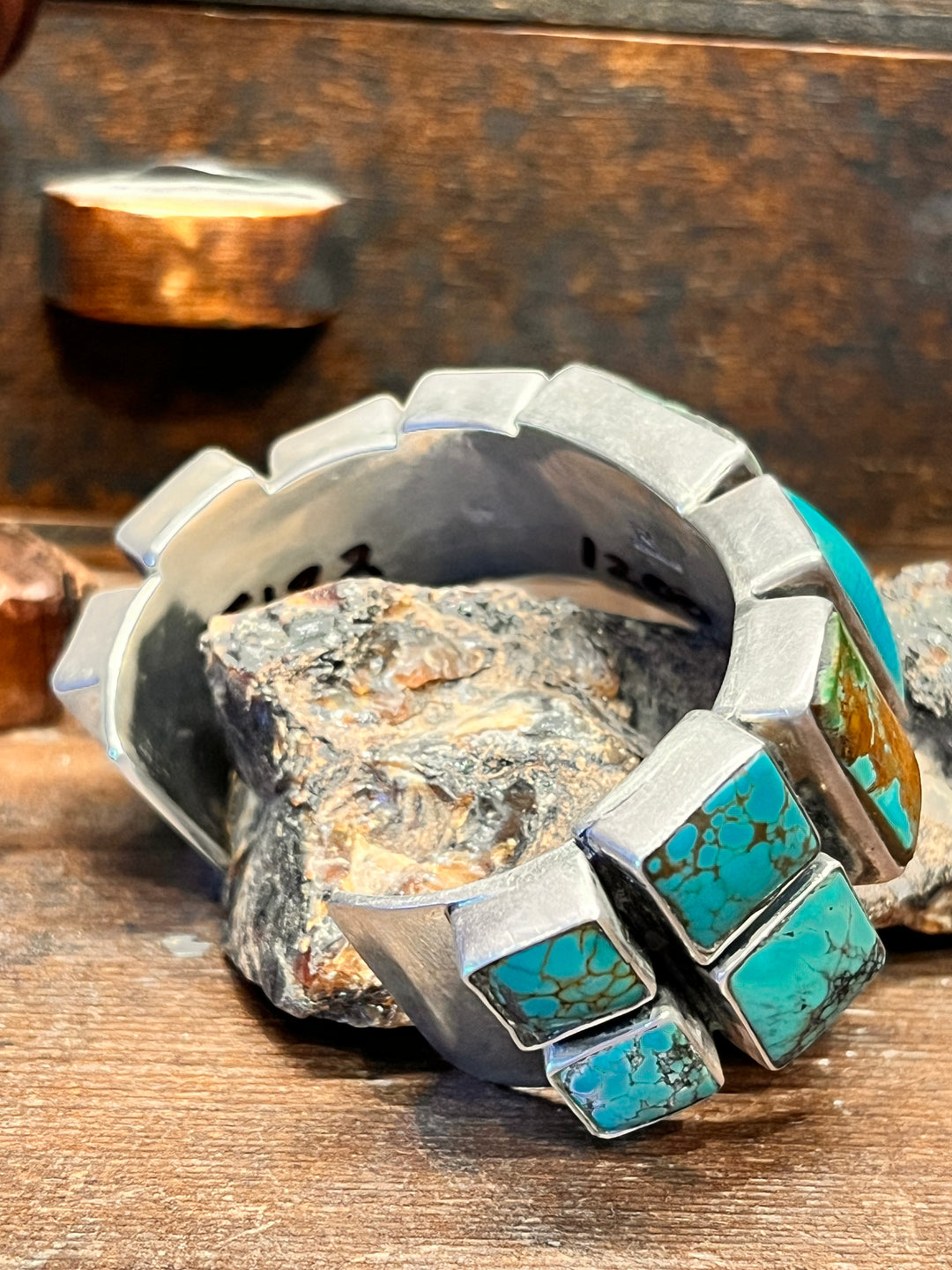 Multi Mine Turquoise Square Cuff