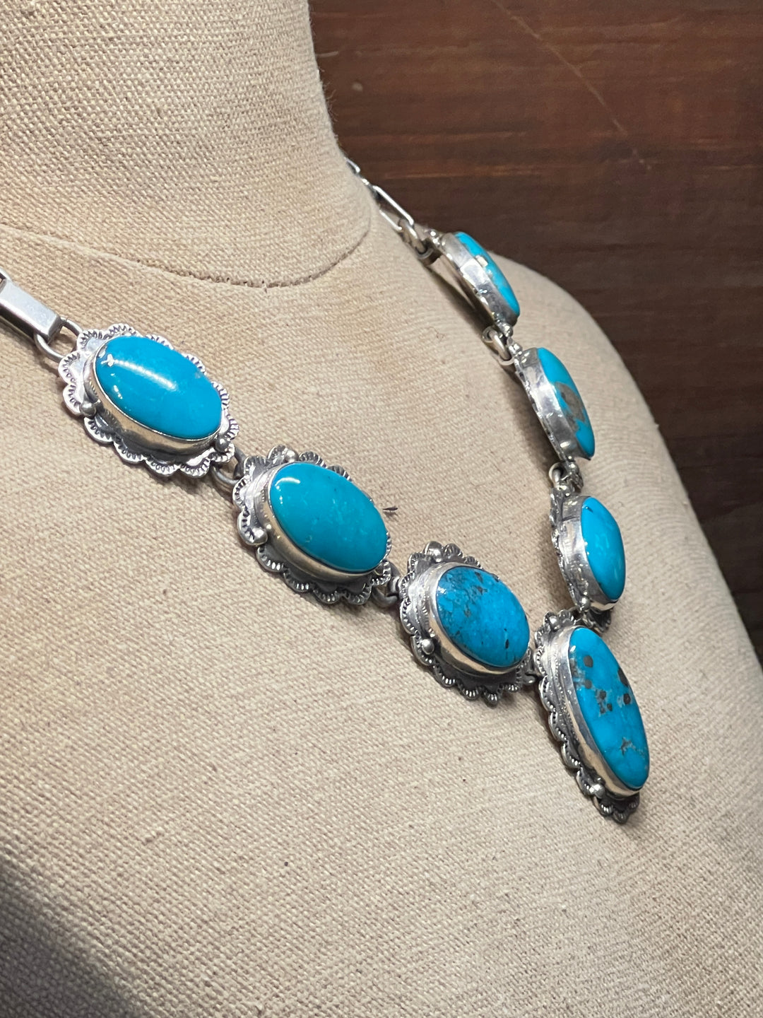 Blue Kingman Turquoise Lariat Necklace