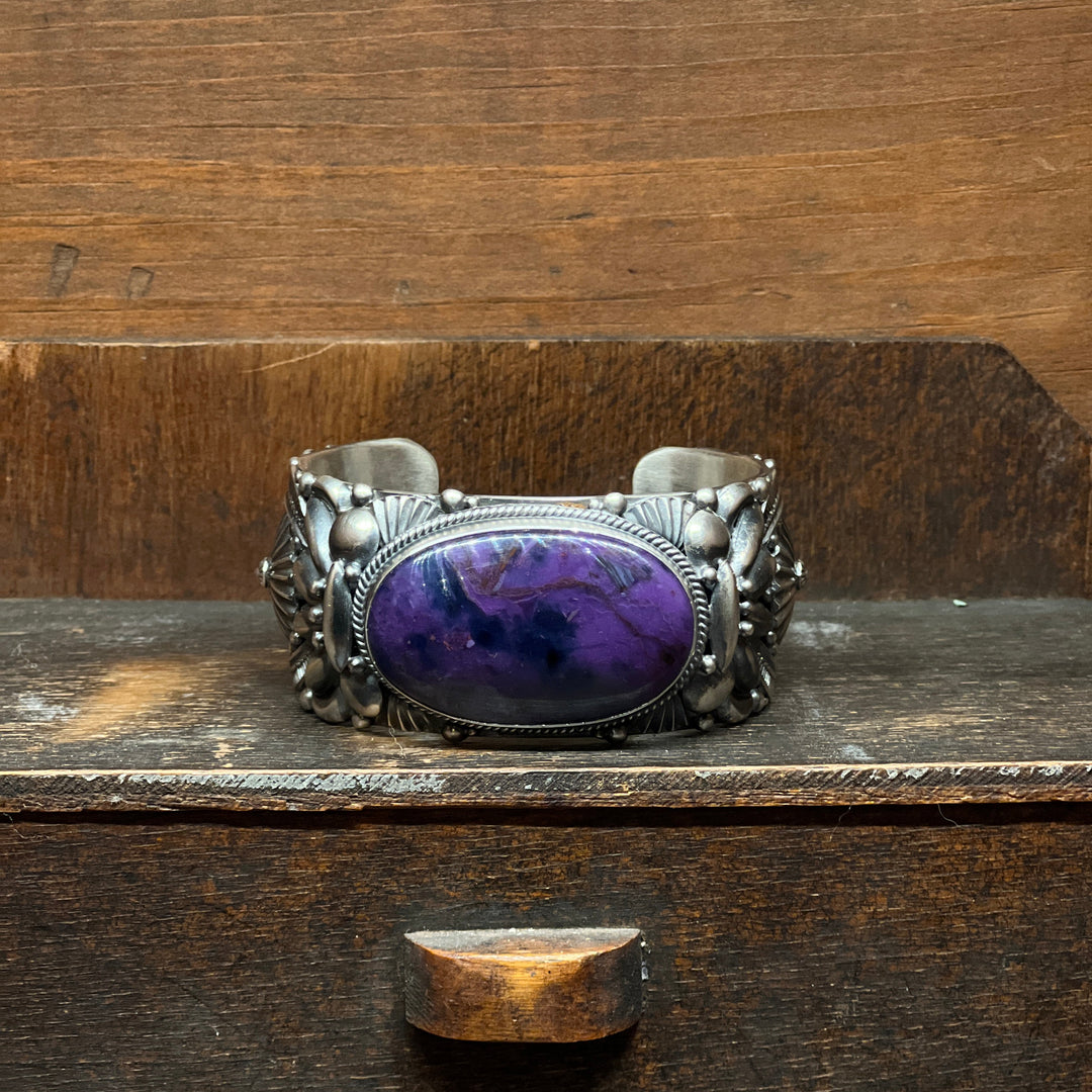 Sugilite Cuff, Earring & Pendant Set