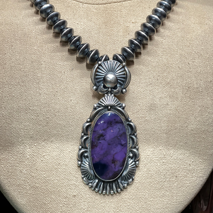 Sugilite Cuff, Earring & Pendant Set