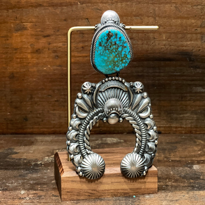 Kingman Spiderweb Turquoise Naja Pendant