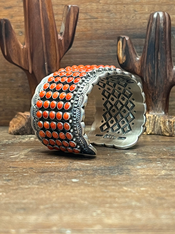 Snake Eye Mediterranean Coral Row Cuff