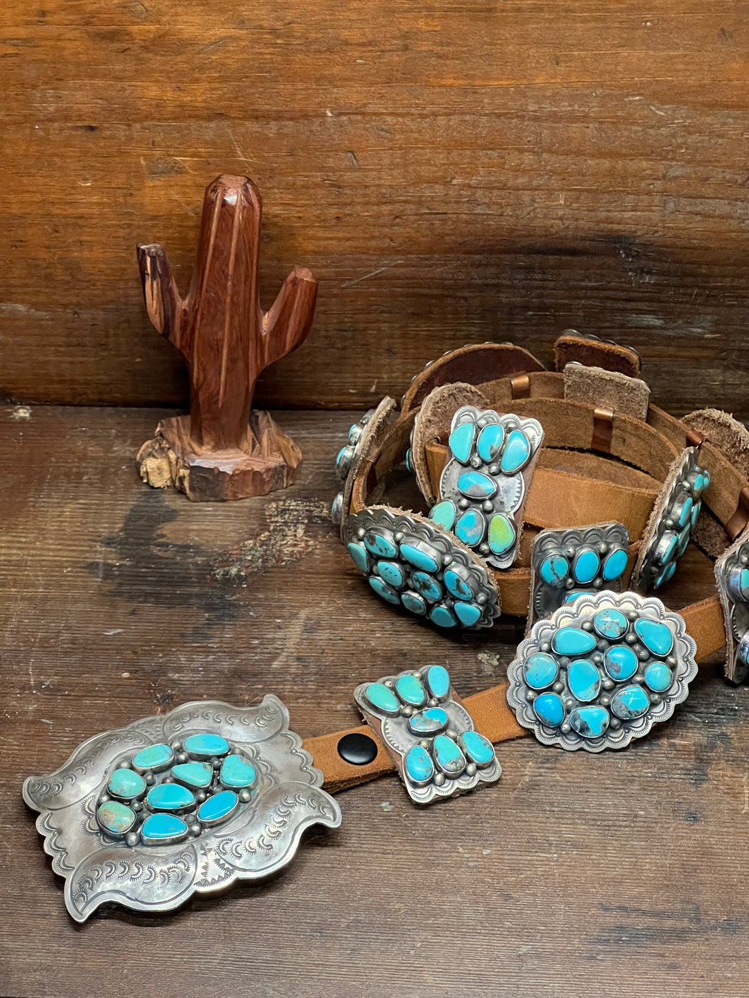 Multi Mine Turquoise Cluster & Bow Concho Belt