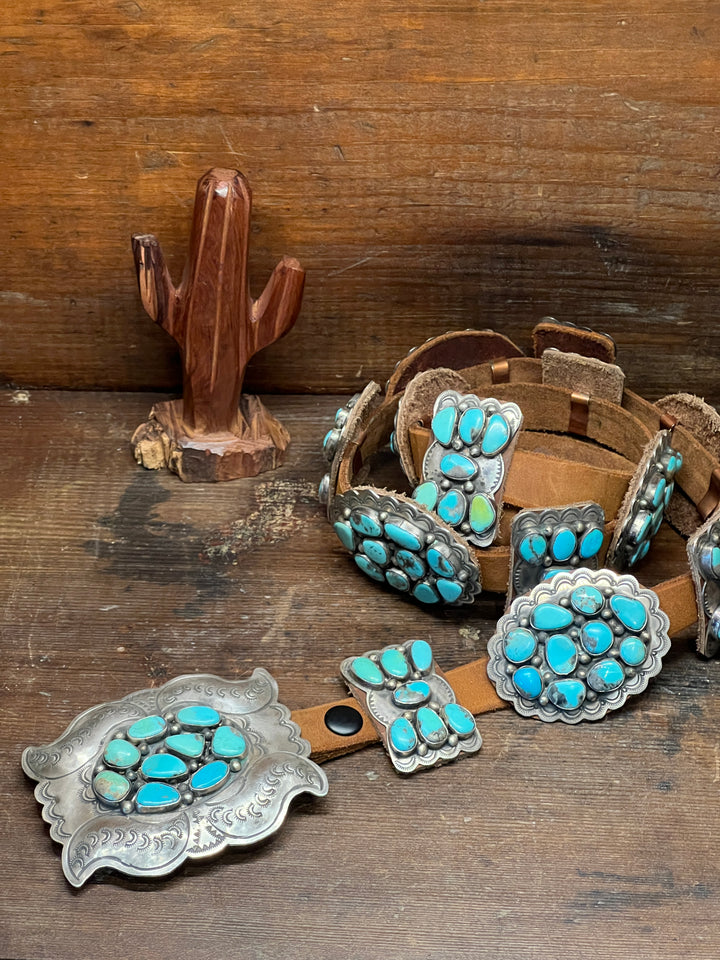 Multi Mine Turquoise Cluster & Bow Concho Belt