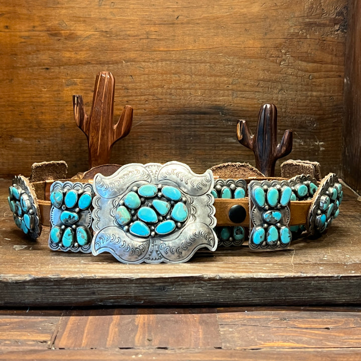 Multi Mine Turquoise Cluster & Bow Concho Belt