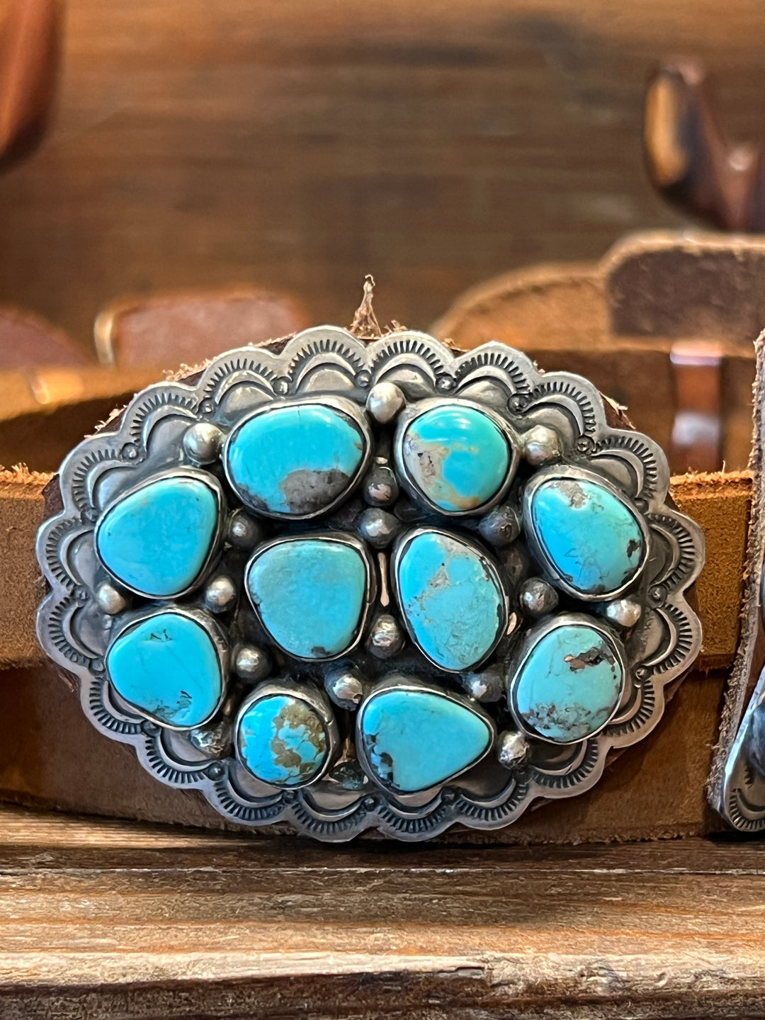 Multi Mine Turquoise Cluster & Bow Concho Belt