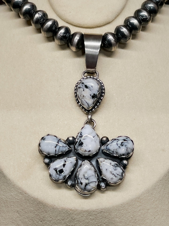 White Buffalo Half Cluster Pendant