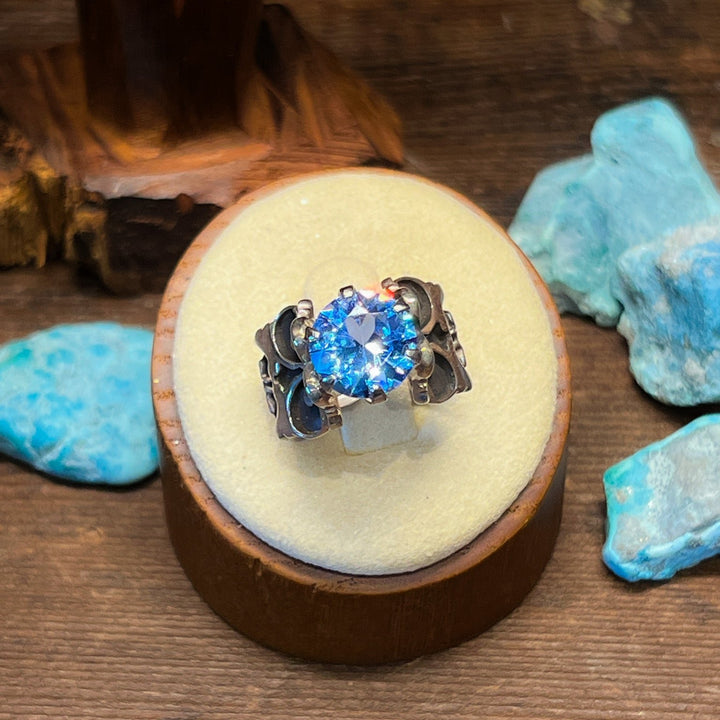 Blue Topaz Filigree Design Ring