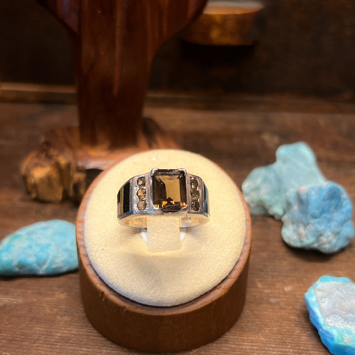 Native Earth Smoky Topaz Inlay Ring