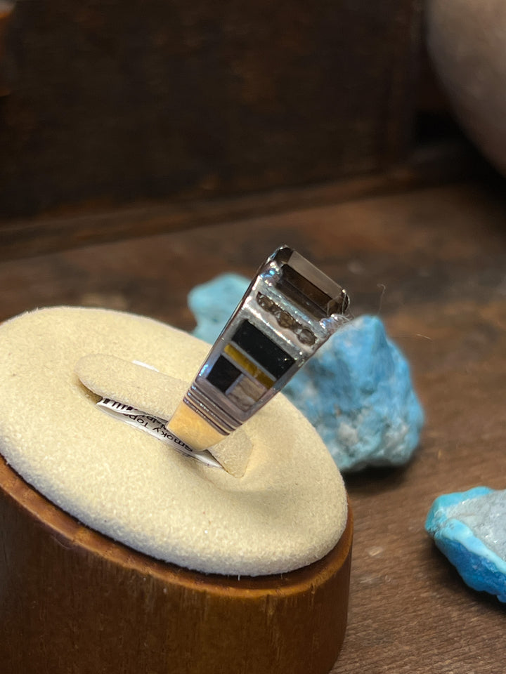 Native Earth Smoky Topaz Inlay Ring