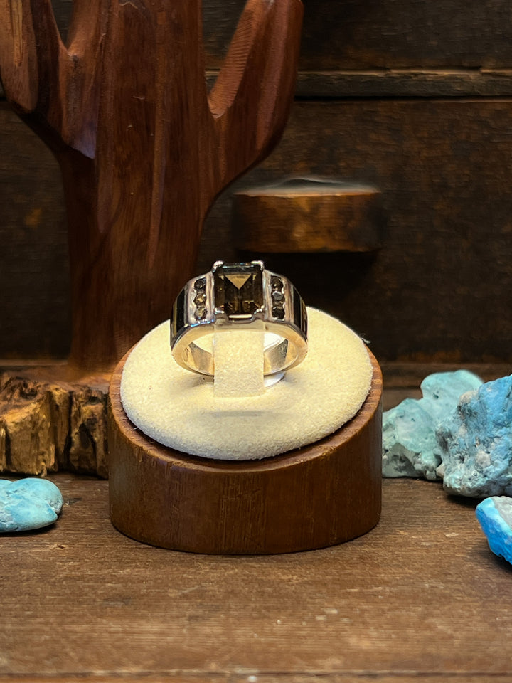 Native Earth Smoky Topaz Inlay Ring