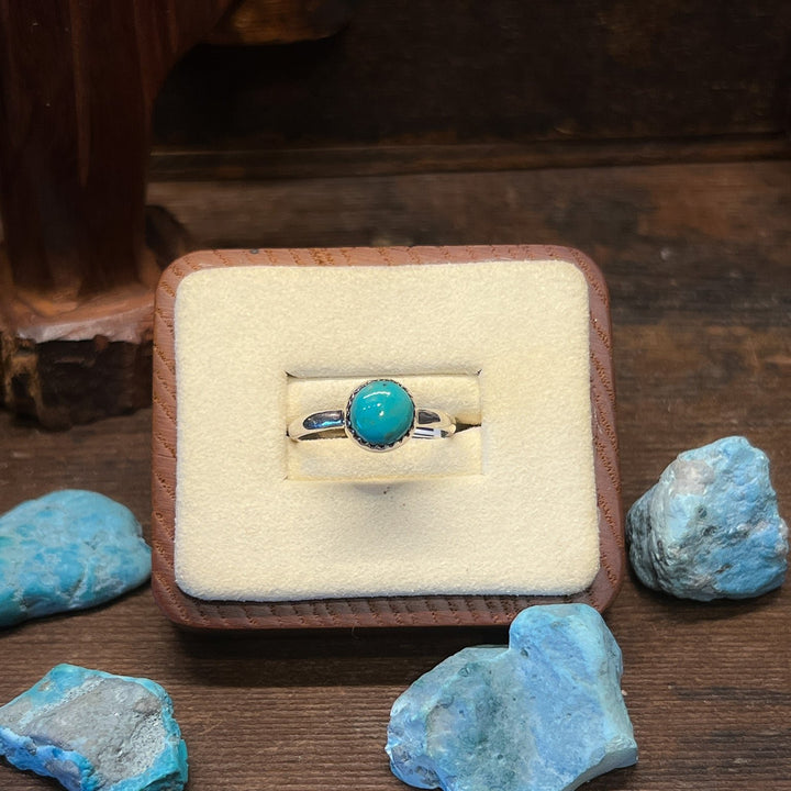 Arizona Blue Single Round Stone Ring