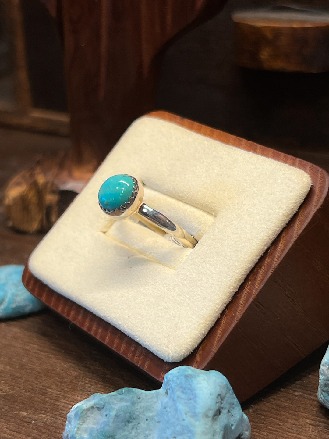 Arizona Blue Single Round Stone Ring