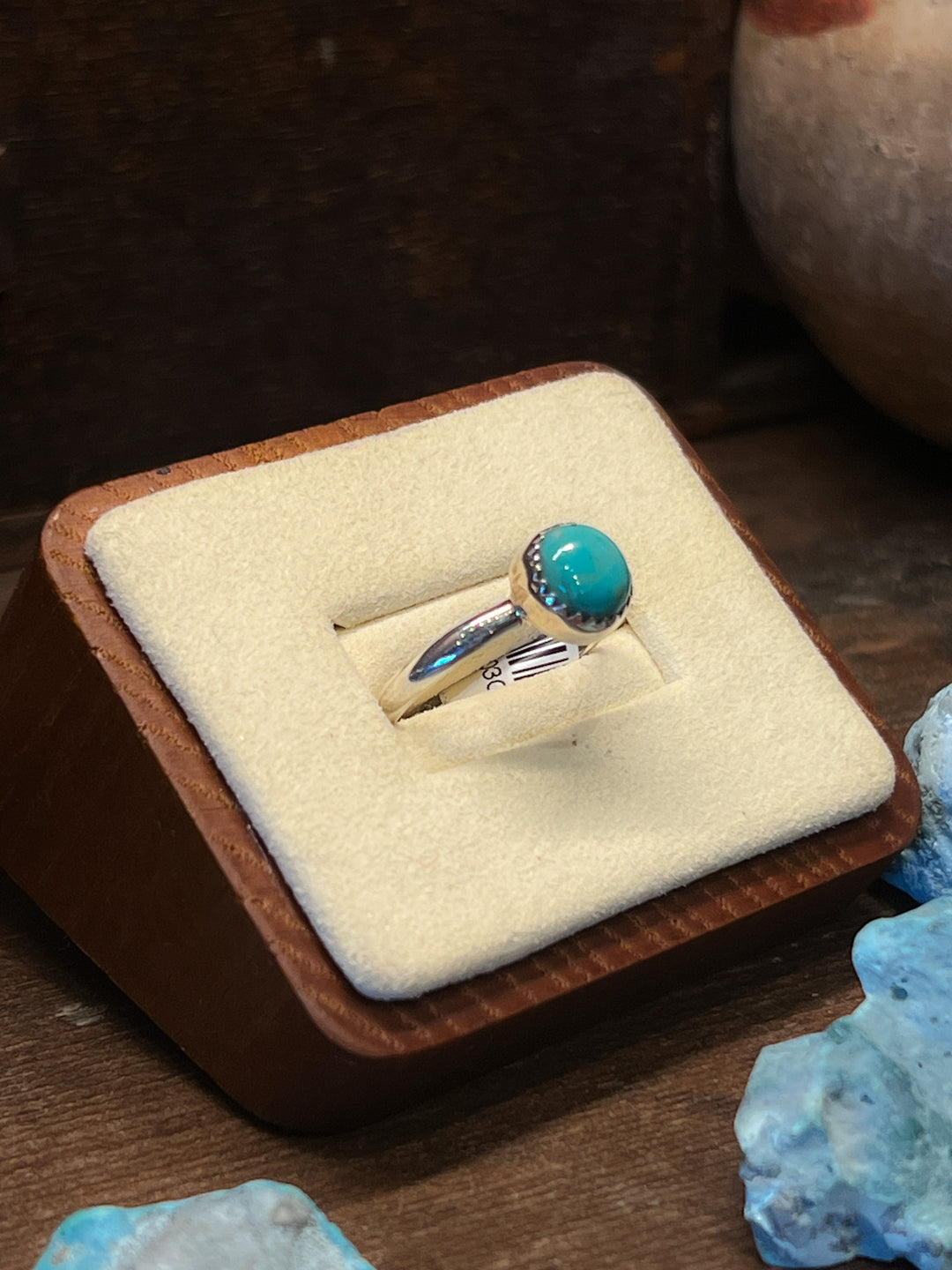 Arizona Blue Single Round Stone Ring