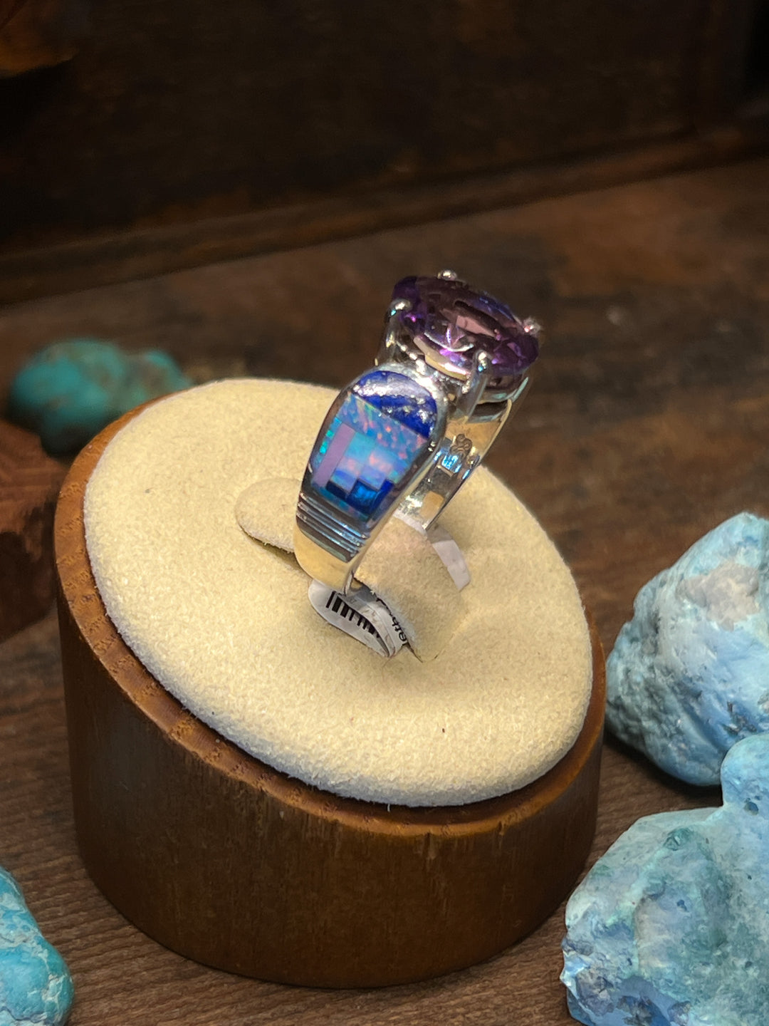 Stardust Inlay with Large Oval Amethyst Ring