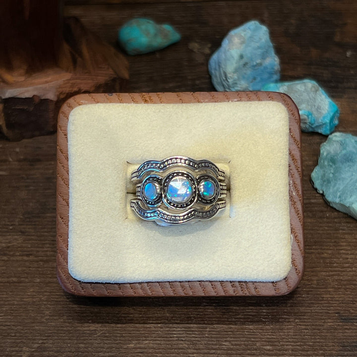 Sterling Opal Stacker Ring