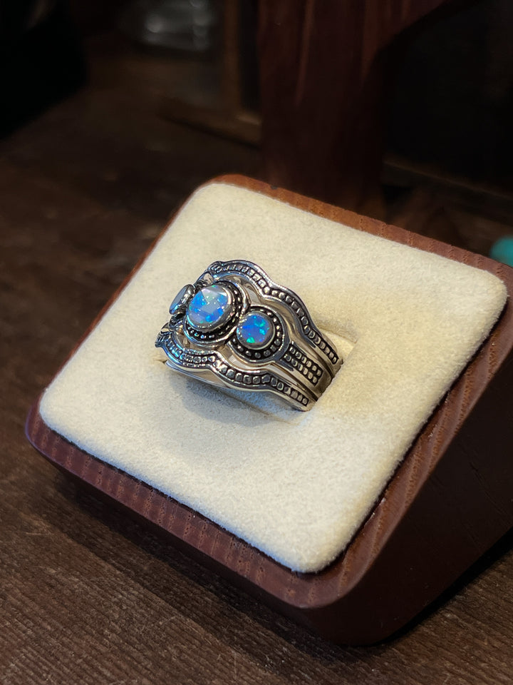 Sterling Opal Stacker Ring