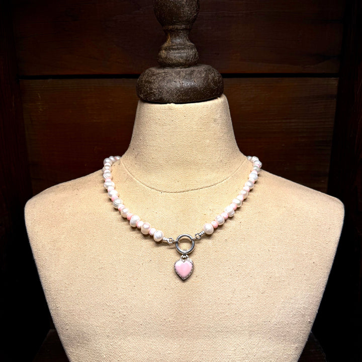 Pink Conch Heart charm