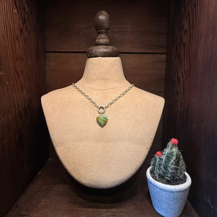 Green Turquoise Heart Pendant