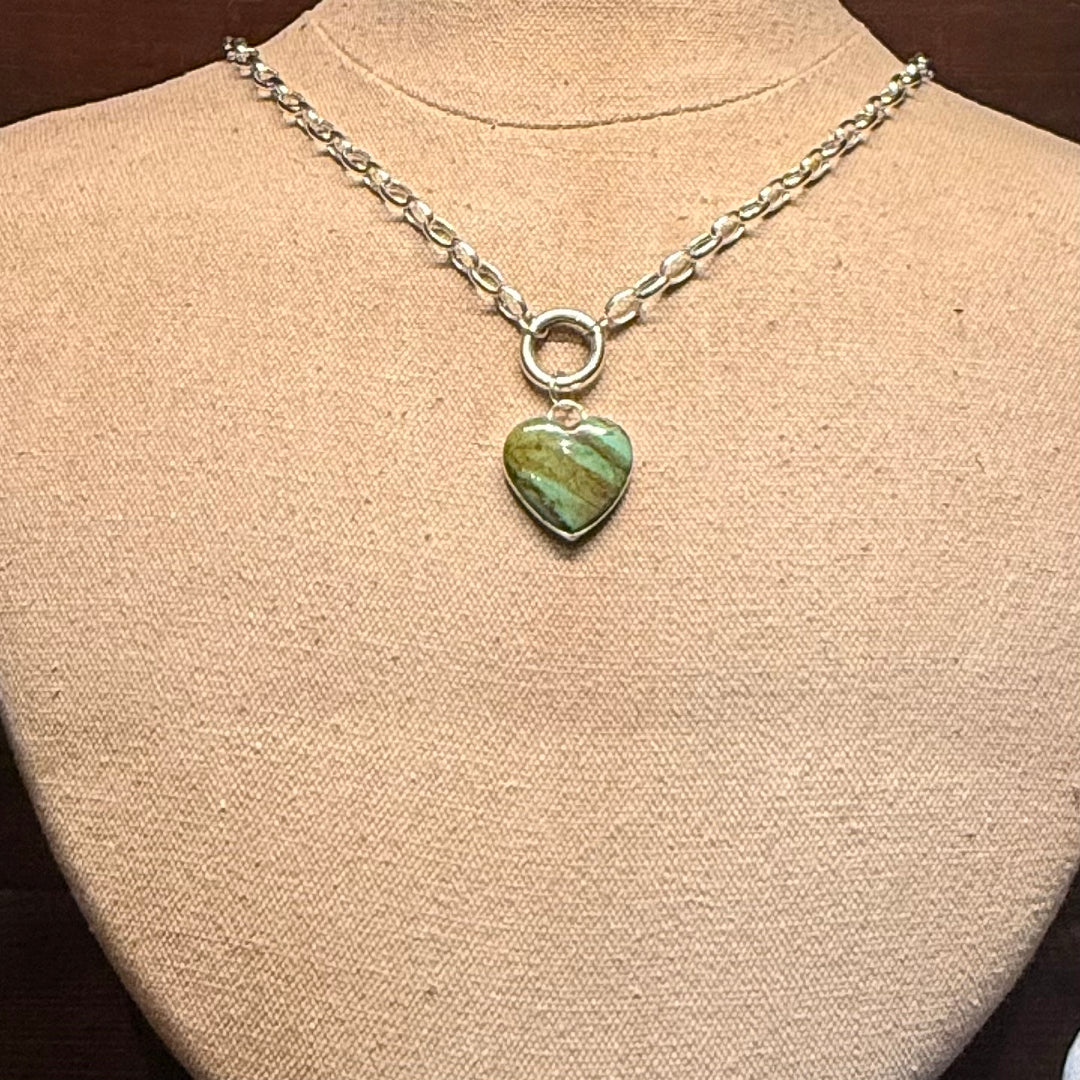 Green Turquoise Heart Pendant