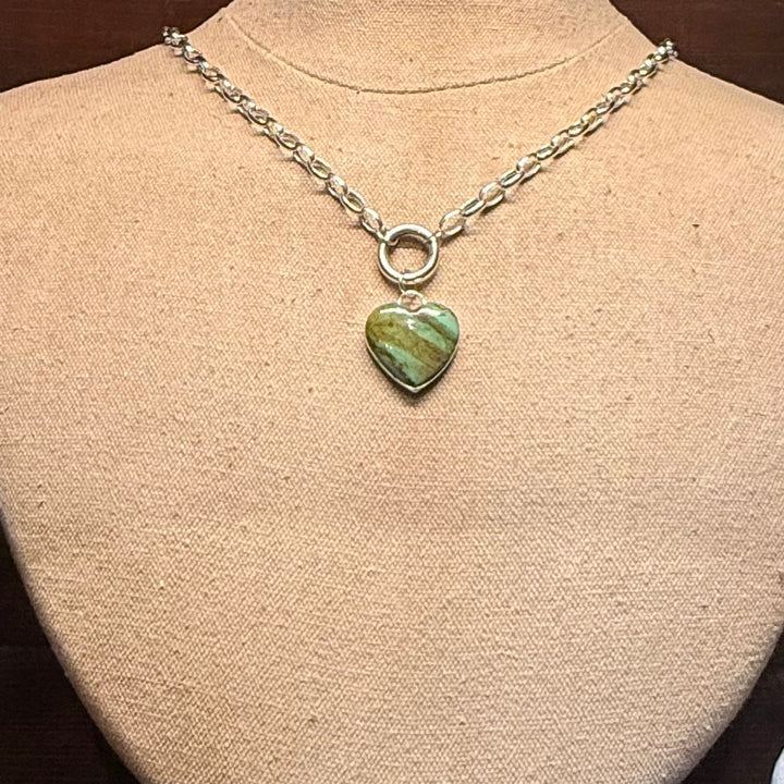 Green Turquoise Heart Pendant