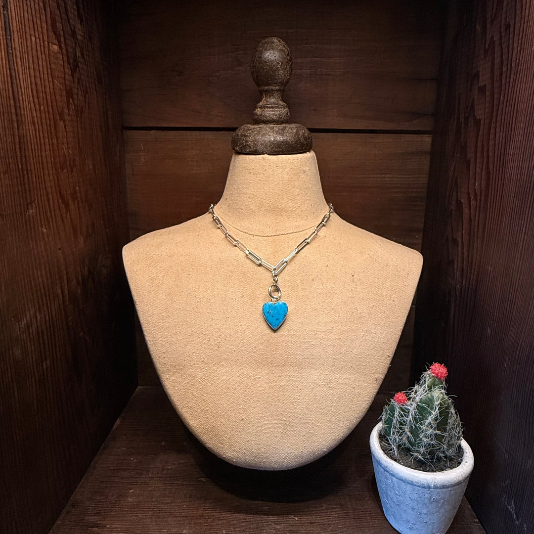 Blue Turquoise Heart Pendant