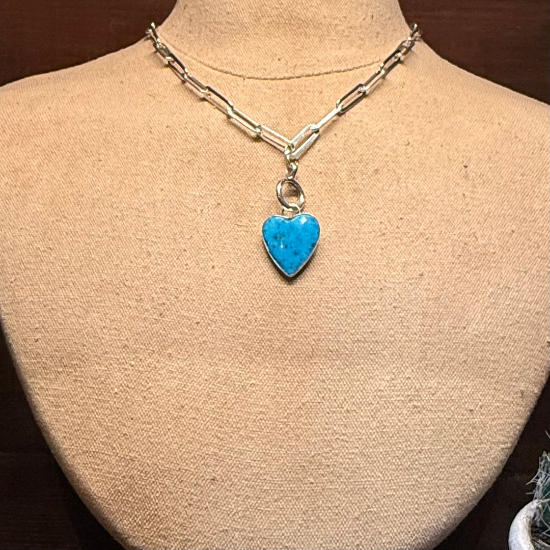 Blue Turquoise Heart Pendant
