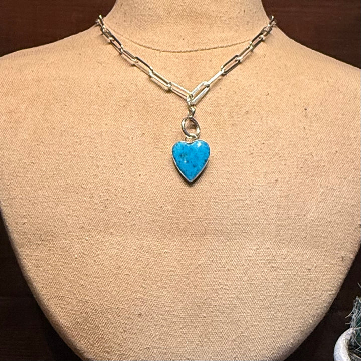 Blue Turquoise Heart Pendant