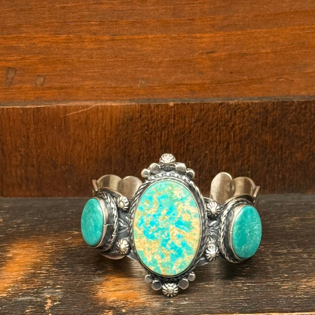 Royston Turquoise Cuff Bracelet by Jeff Largo