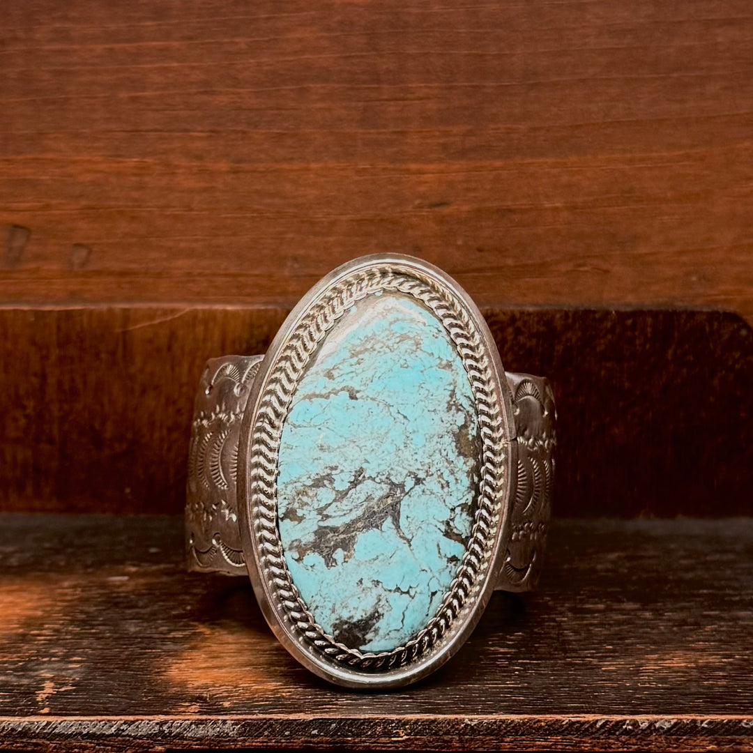 Turquoise Sterling Silver Cuff Bracelet by Keith Henry